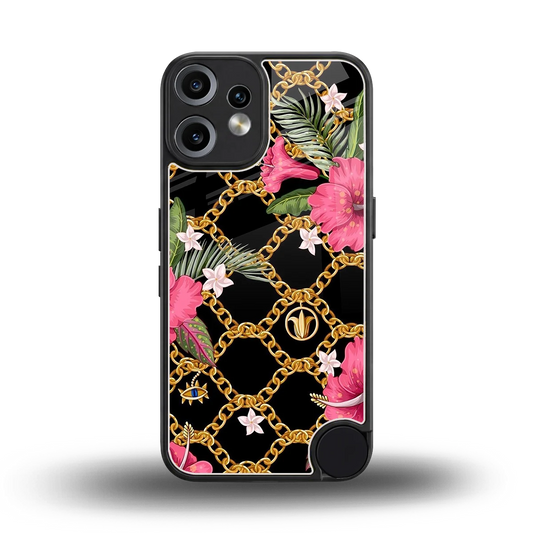 Gilded Petals back phone cover | glass case for cmf nothing phone 2 pro