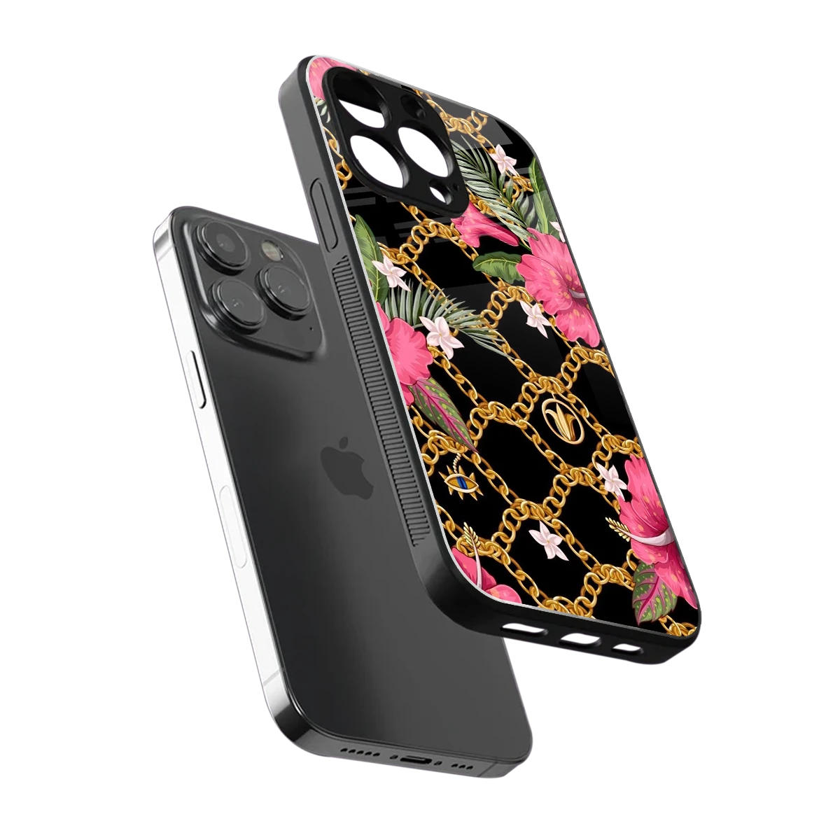 Gilded Petals sleek iphone 14 pro max cover with tempered glass back and TPU edges