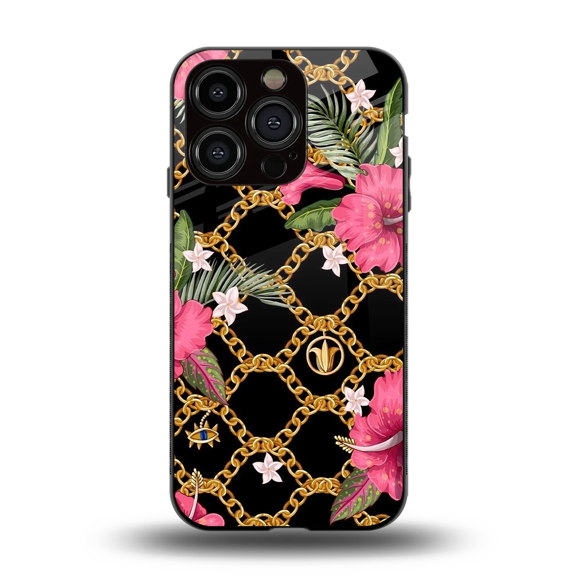 Gilded Petals back phone cover | glass case for iphone 13 pro