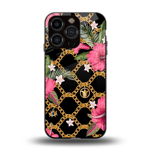 Gilded Petals back phone cover | glass case for iphone 12 pro