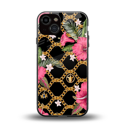 Gilded Petals back phone cover | glass case for iphone 14