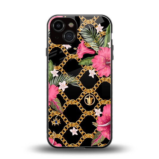 Gilded Petals back phone cover | glass case for iphone 14