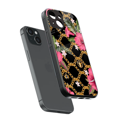 Gilded Petals sleek iphone 13 cover with tempered glass back and TPU edges