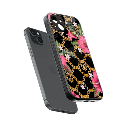 Gilded Petals sleek iphone 14 plus cover with tempered glass back and TPU edges