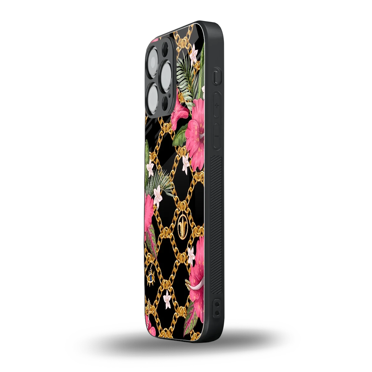Gilded Petals iphone 15 pro max mobile cover | shockproof glass phone case