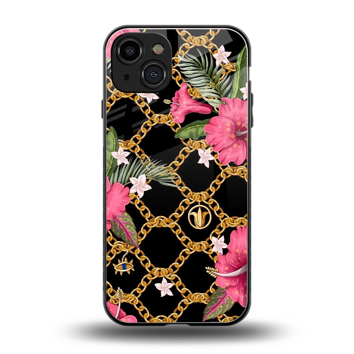 Gilded Petals back phone cover | glass case for iphone 15