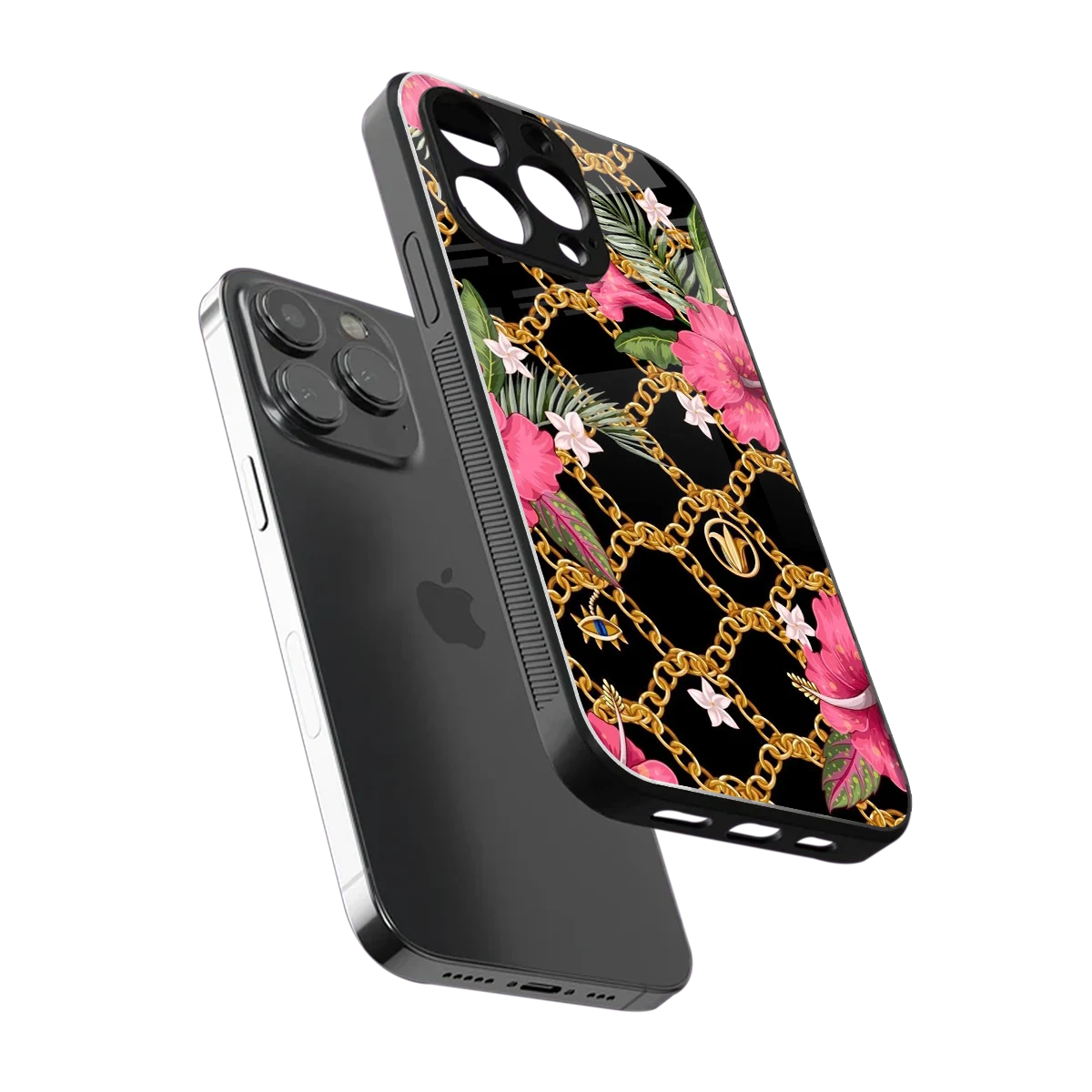 Gilded Petals sleek iphone 16 pro max cover with tempered glass back and TPU edges