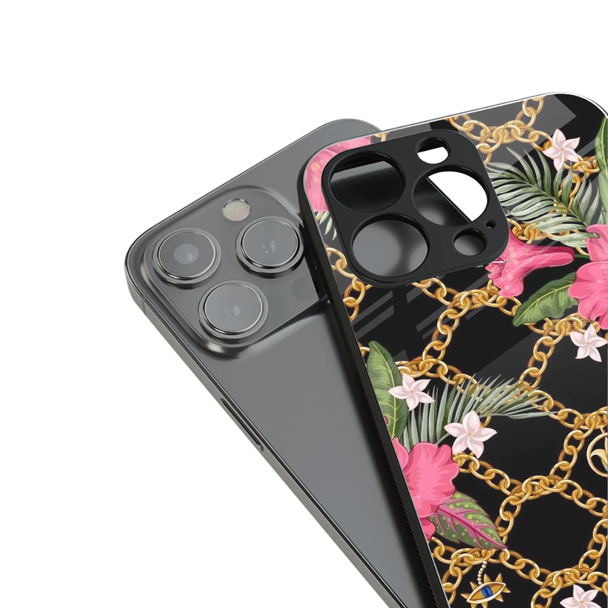 Gilded Petals stylish phone case for iphone 14 | glossy glass and slim fit