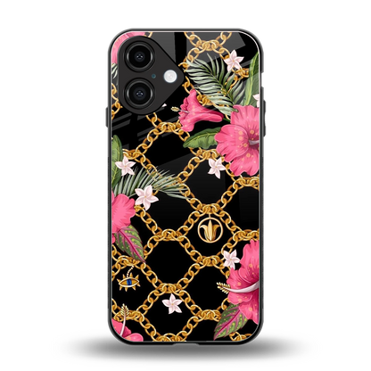Gilded Petals back phone cover | glass case for iphone 16