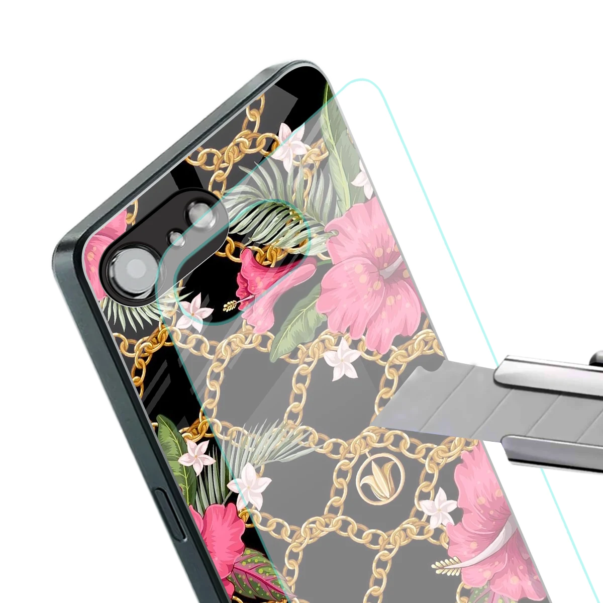 Gilded Petals stylish phone case for iphone 17e | glossy glass and slim fit