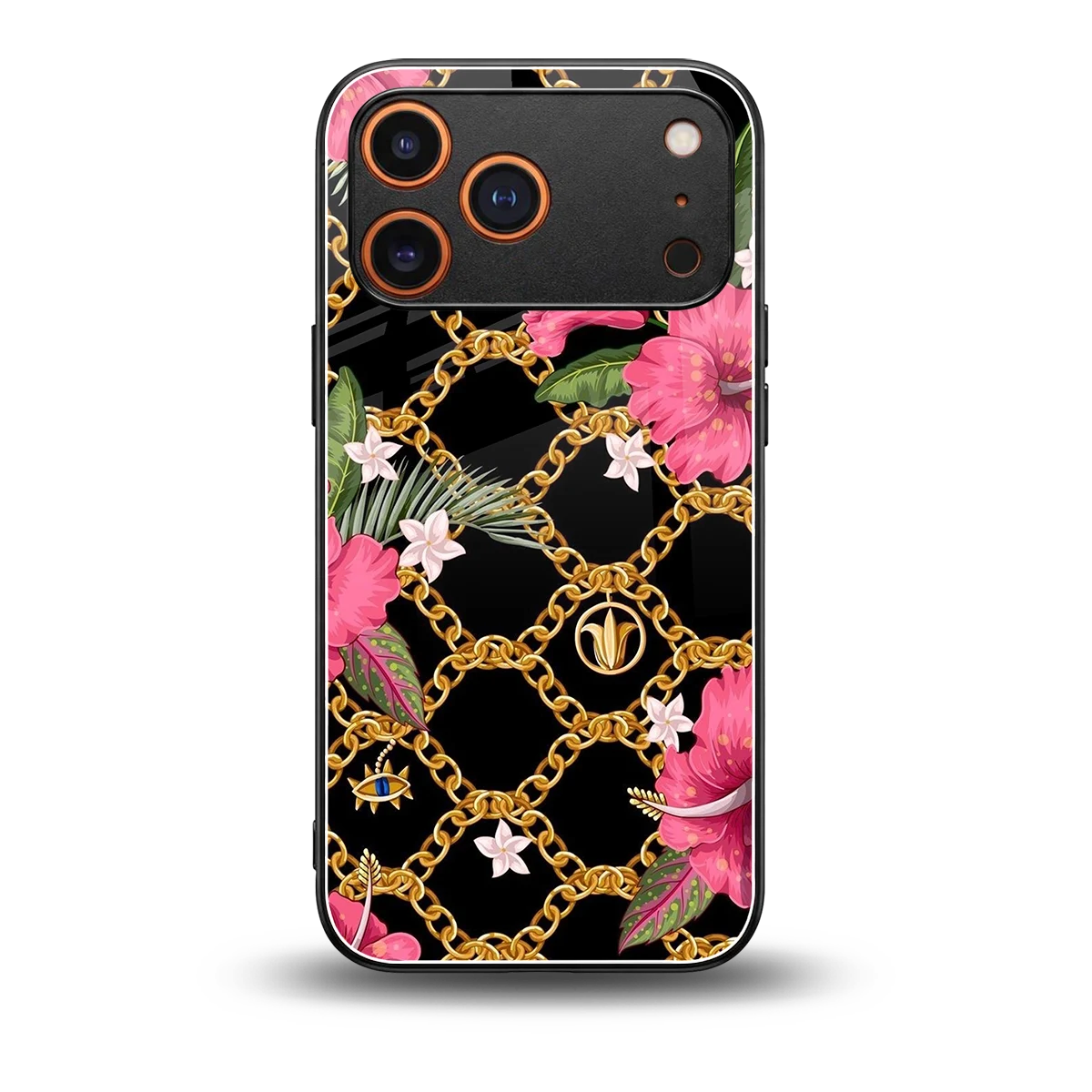 Gilded Petals back phone cover | glass case for iphone 17 pro