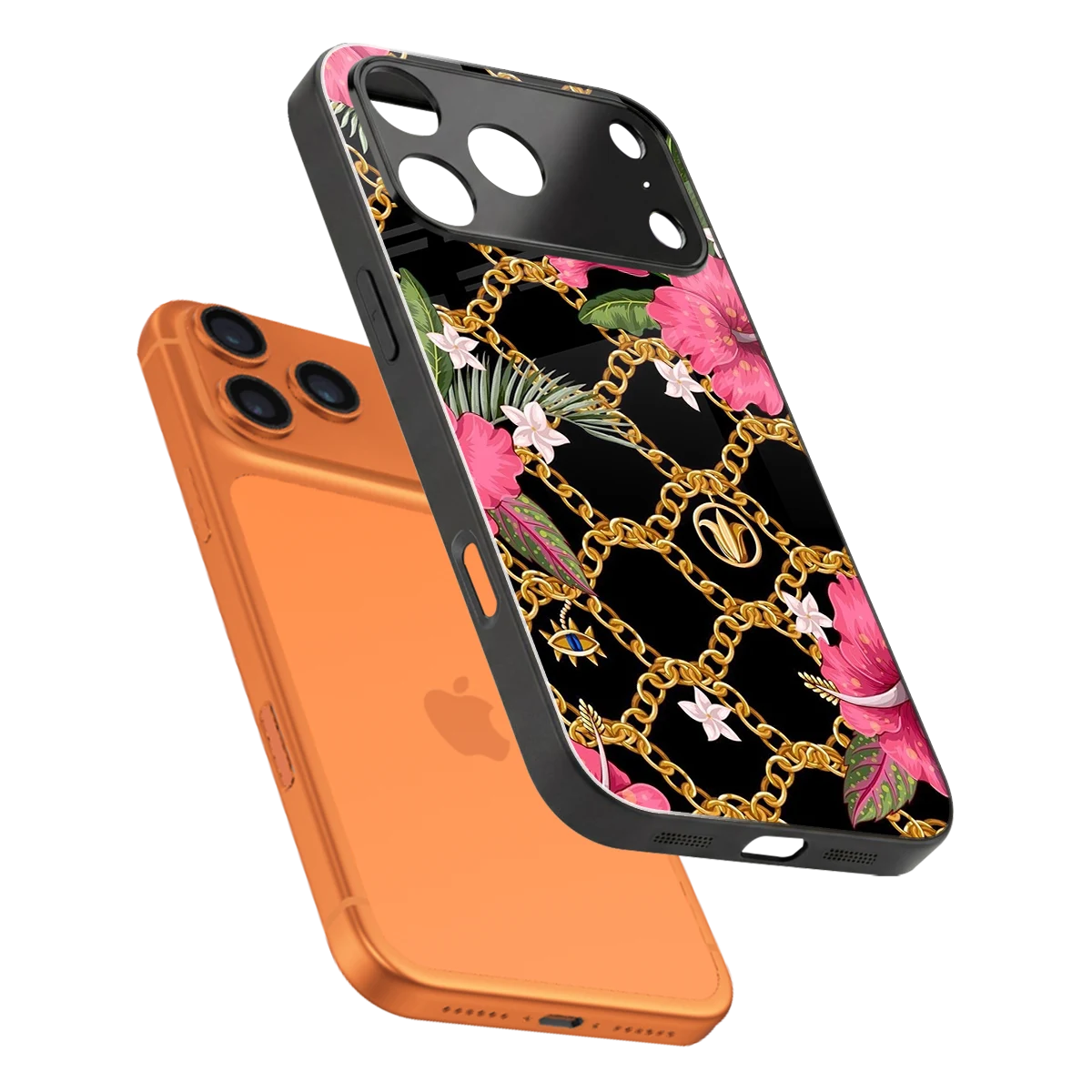 Gilded Petals sleek iphone 17 pro cover with tempered glass back and TPU edges