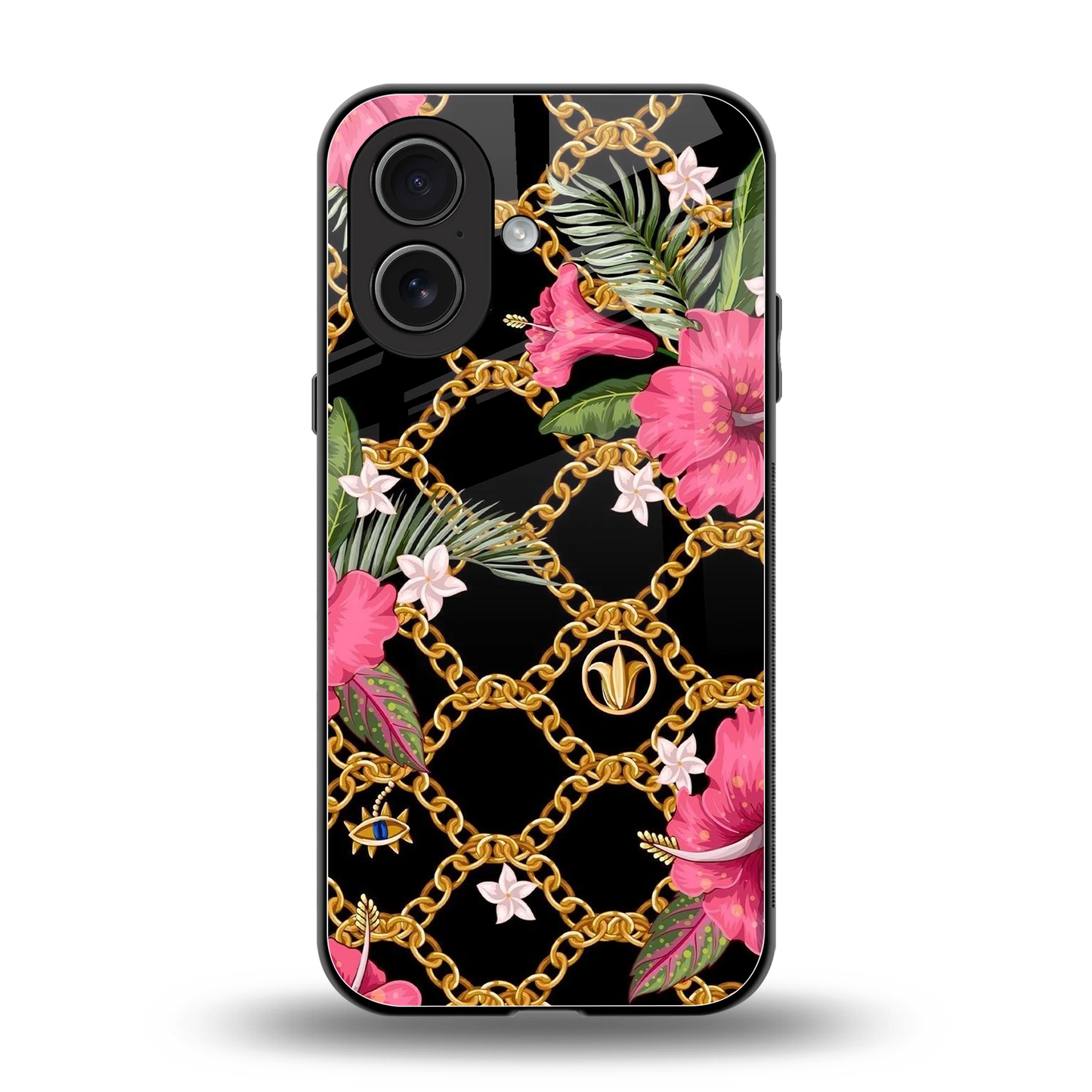 Gilded Petals back phone cover | glass case for iphone 17