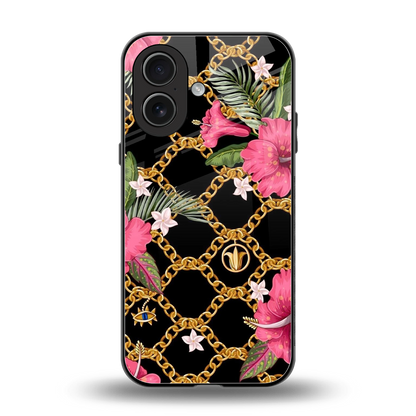 Gilded Petals back phone cover | glass case for iphone 17