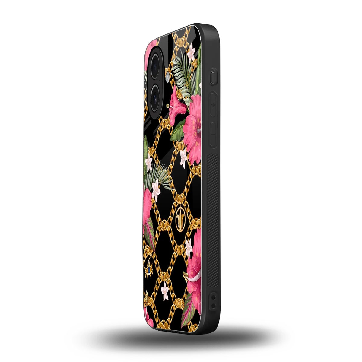 Gilded Petals iphone 17 mobile cover | shockproof glass phone case
