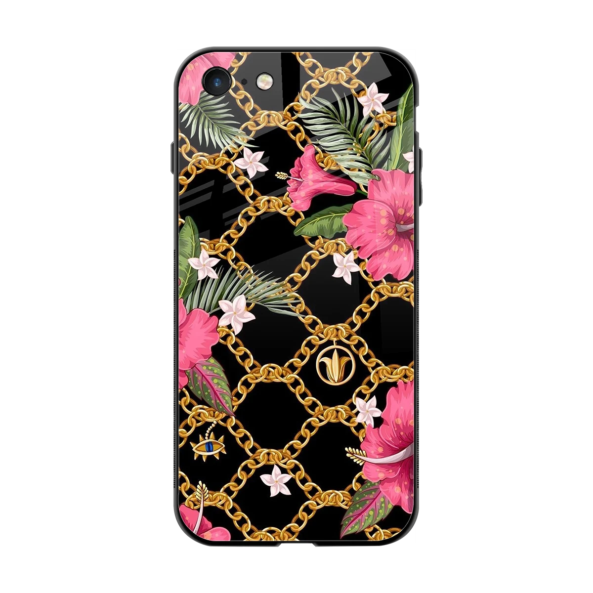Gilded Petals back phone cover | glass case for iphone 7