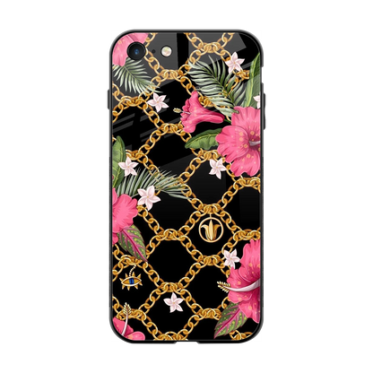 Gilded Petals back phone cover | glass case for iphone 7