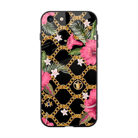 Gilded Petals back phone cover | glass case for iphone 7