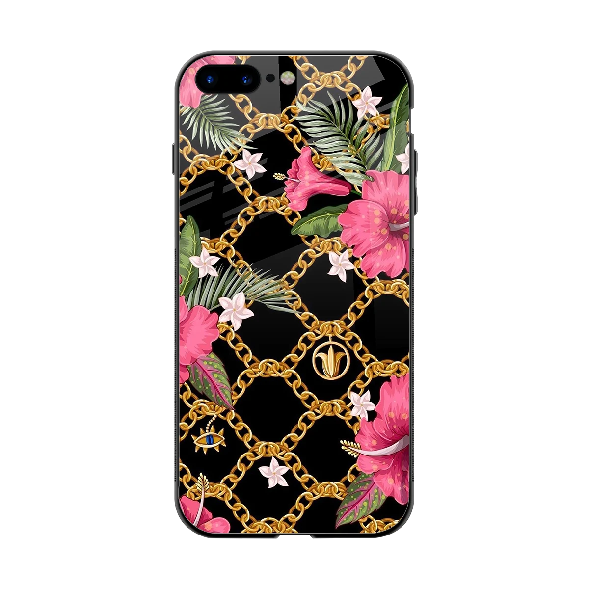 Gilded Petals back phone cover | glass case for iphone 8 plus