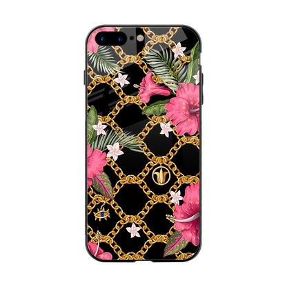 Gilded Petals back phone cover | glass case for iphone 8 plus