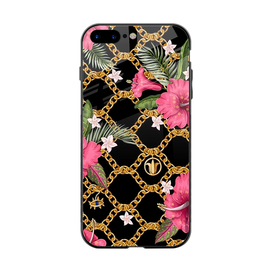 Gilded Petals back phone cover | glass case for iphone 8 plus