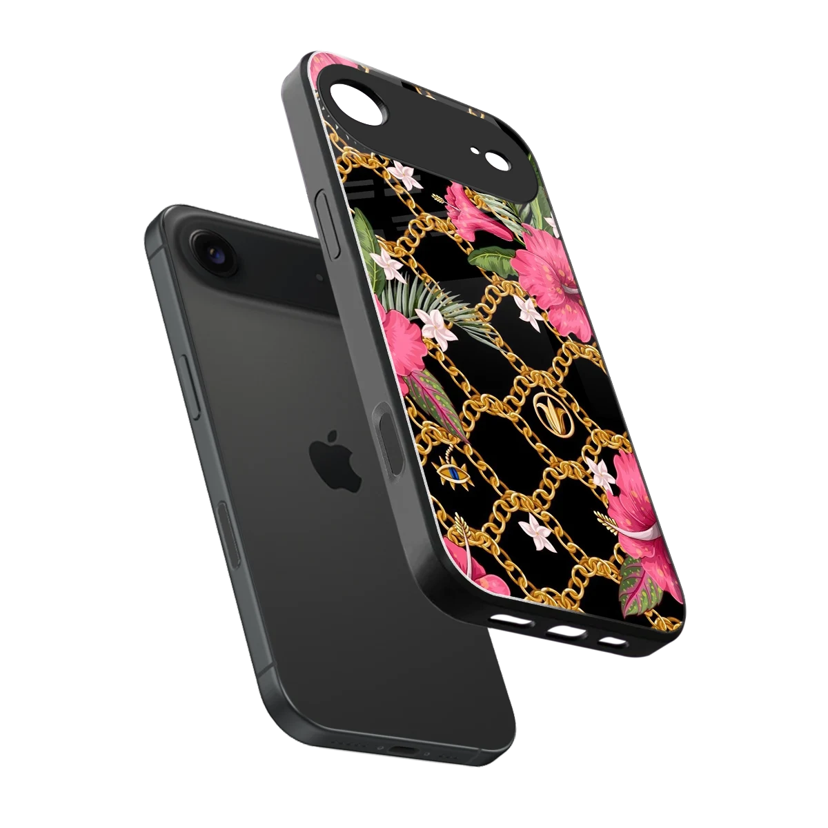 Gilded Petals sleek iphone air cover with tempered glass back and TPU edges