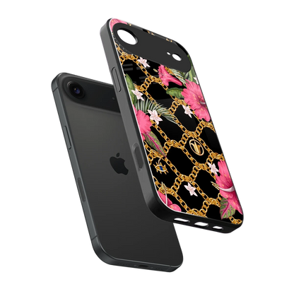 Gilded Petals sleek iphone air cover with tempered glass back and TPU edges