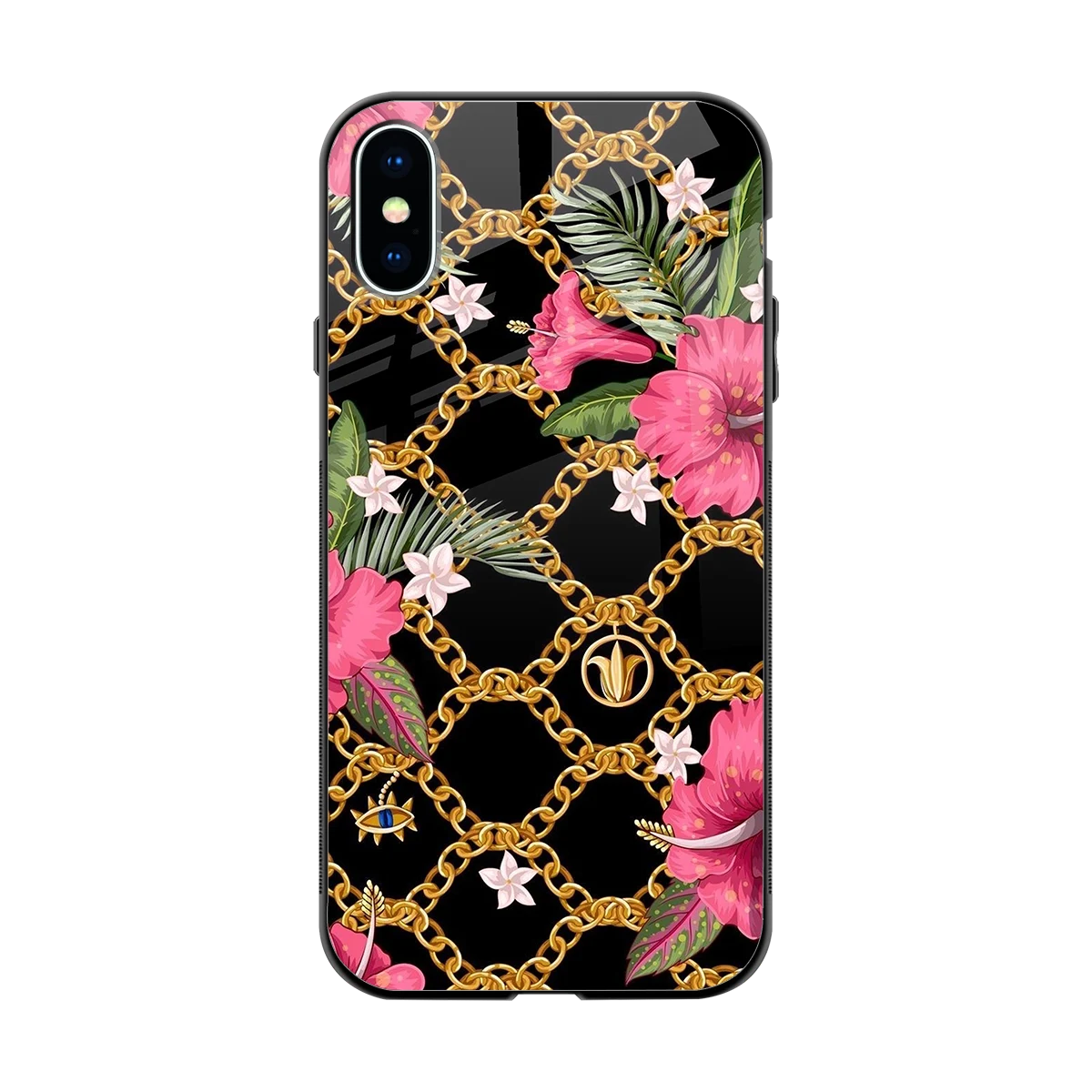 Gilded Petals back phone cover | glass case for iphone xs