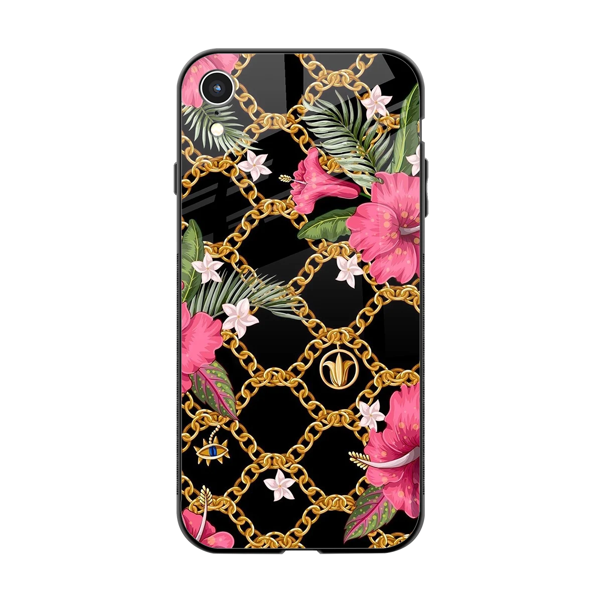 Gilded Petals back phone cover | glass case for iphone xr