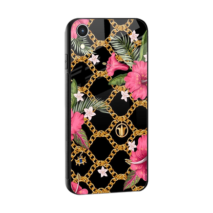 Gilded Petals sleek iphone xr cover with tempered glass back and TPU edges