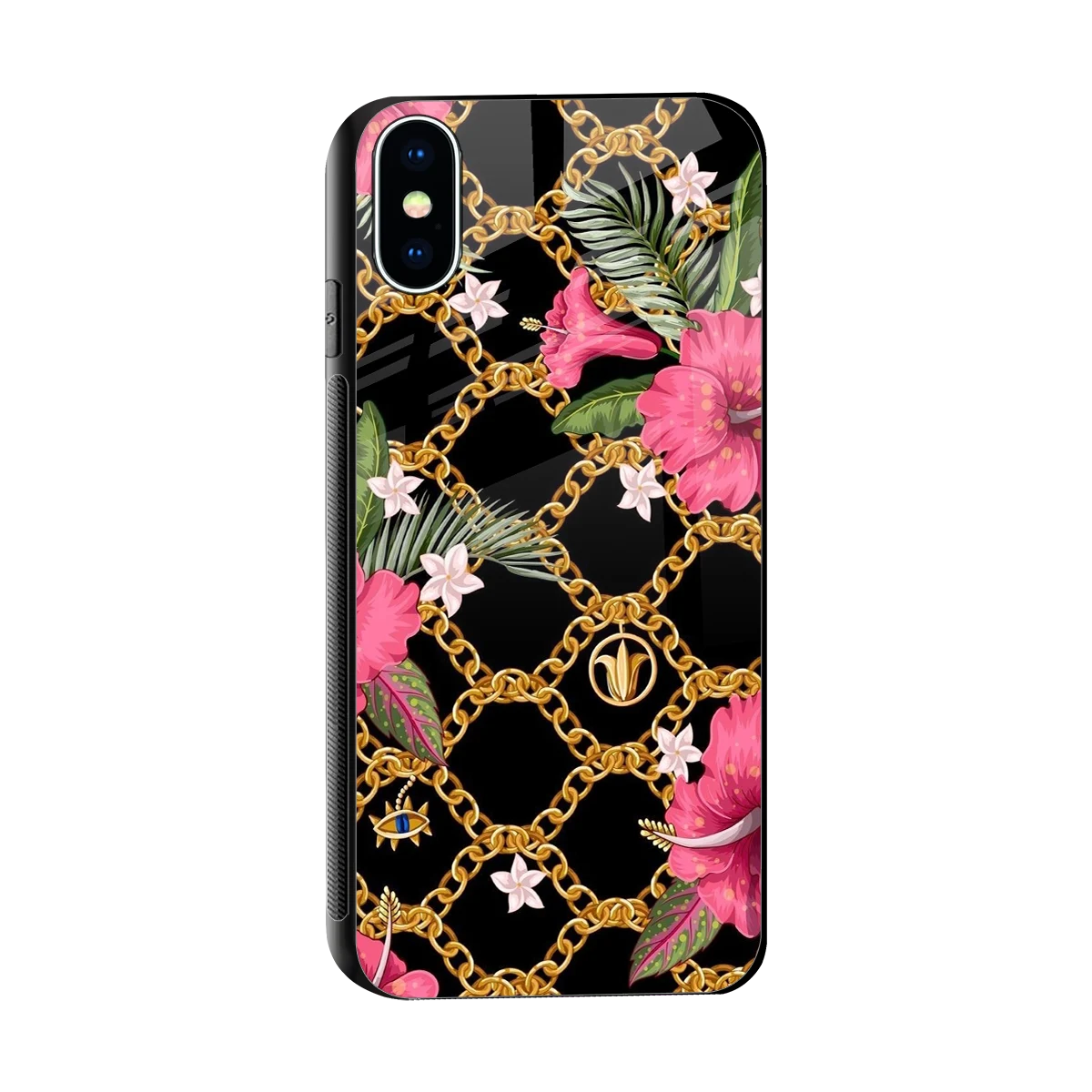 Gilded Petals sleek iphone xs cover with tempered glass back and TPU edges
