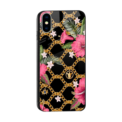 Gilded Petals sleek iphone xs cover with tempered glass back and TPU edges