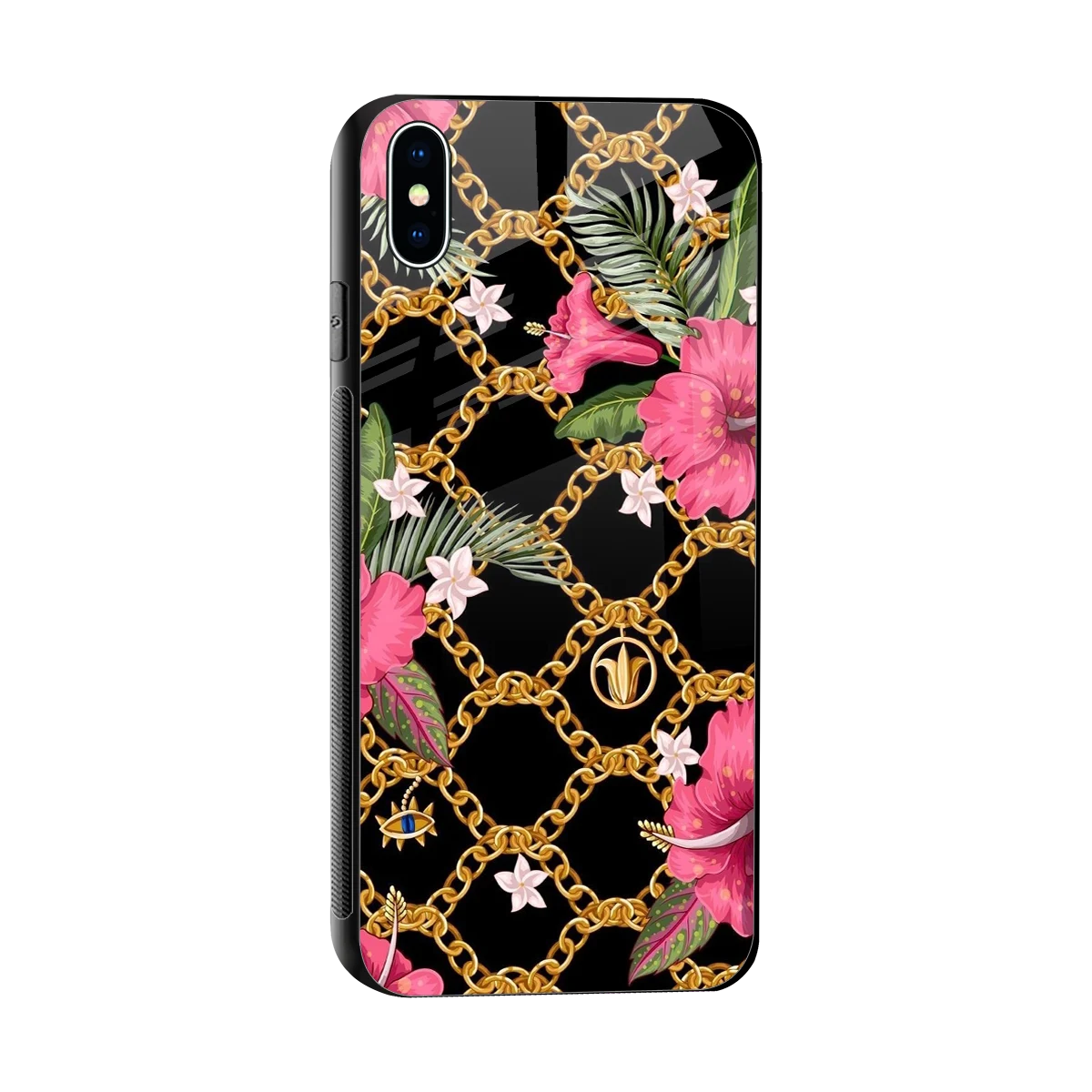 Gilded Petals sleek iphone xs max cover with tempered glass back and TPU edges