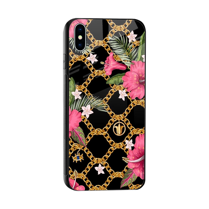 Gilded Petals sleek iphone xs max cover with tempered glass back and TPU edges