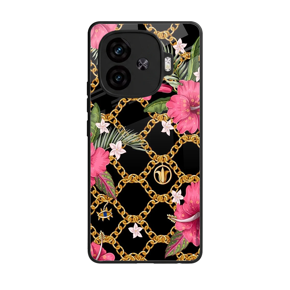 Gilded Petals back phone cover | glass case for iqoo neo 10r 5g