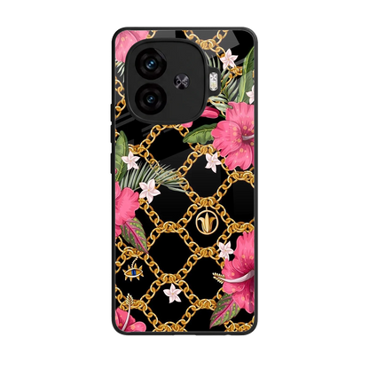 Gilded Petals back phone cover | glass case for iqoo neo 10r 5g