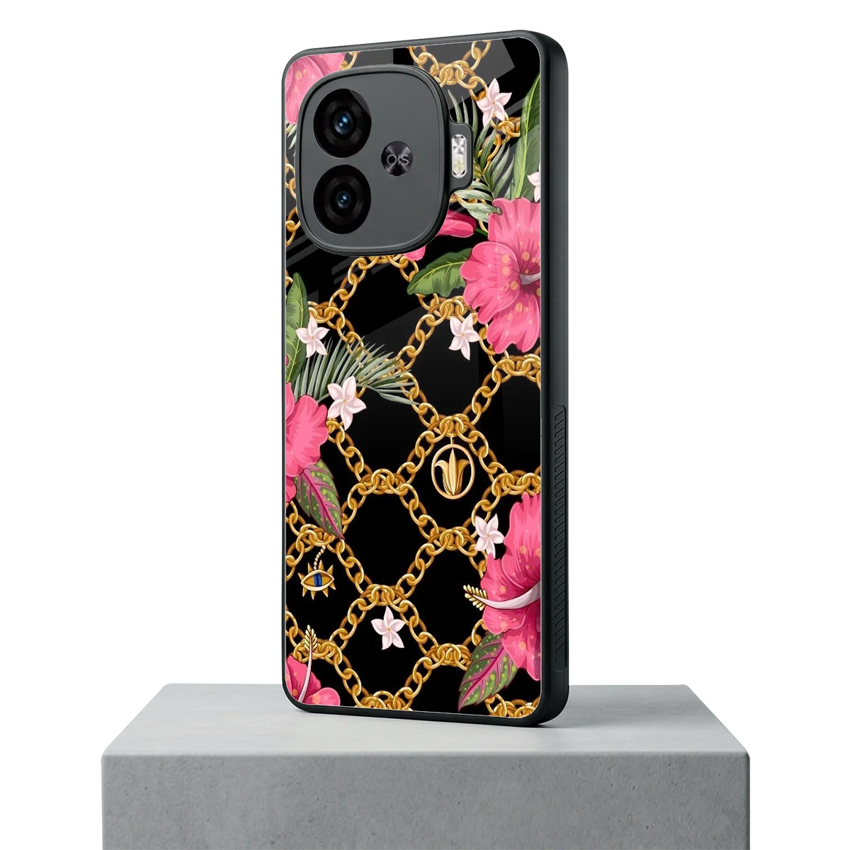 Gilded Petals iqoo neo 10r 5g mobile cover | shockproof glass phone case