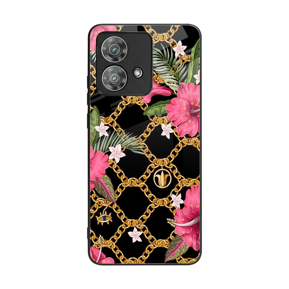 Gilded Petals back phone cover | glass case for motorola edge 40 neo 5g