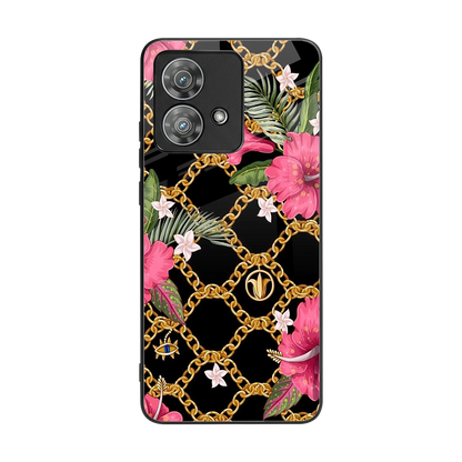 Gilded Petals back phone cover | glass case for motorola edge 40 neo 5g