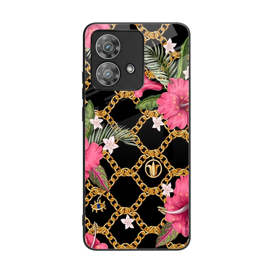Gilded Petals back phone cover | glass case for motorola edge 40 neo 5g