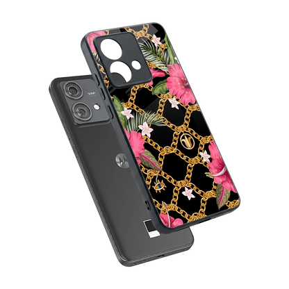 Gilded Petals sleek motorola edge 40 neo 5g cover with tempered glass back and TPU edges