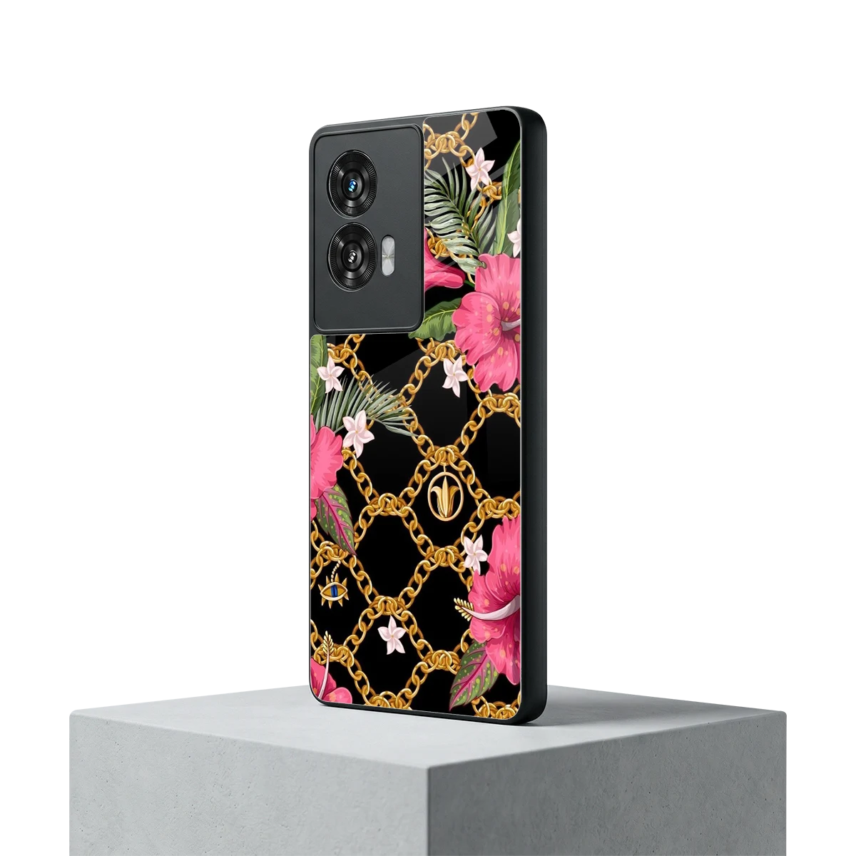 Gilded Petals motorola edge 50 fusion mobile cover | shockproof glass phone case
