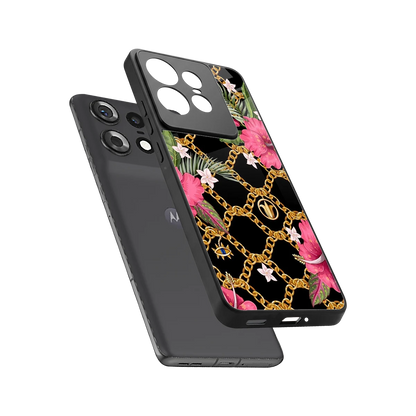 Gilded Petals sleek motorola edge 50 pro cover with tempered glass back and TPU edges