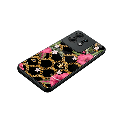 Gilded Petals stylish phone case for motorola edge 50 pro | glossy glass and slim fit