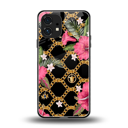 Gilded Petals back phone cover | glass case for nothing phone 1