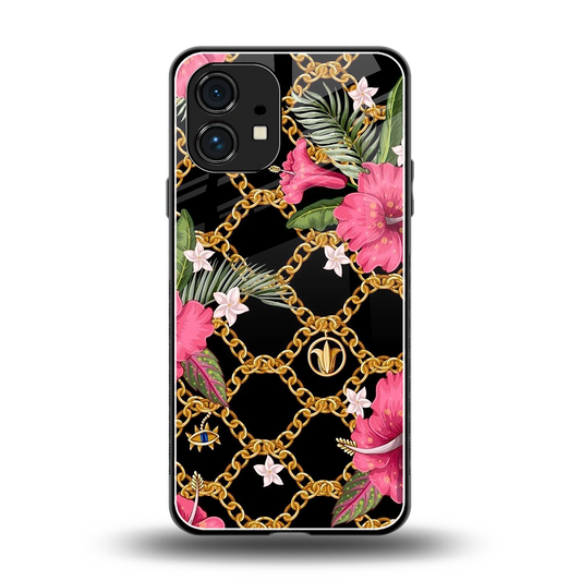 Gilded Petals back phone cover | glass case for nothing phone 1