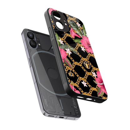 Gilded Petals sleek nothing phone 1 cover with tempered glass back and TPU edges