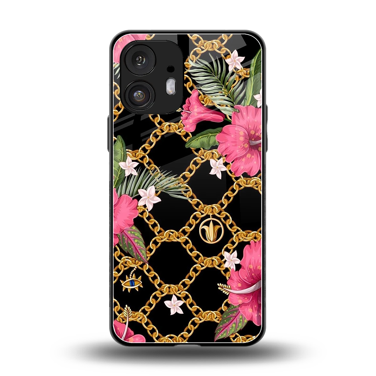 Gilded Petals back phone cover | glass case for nothing phone 2