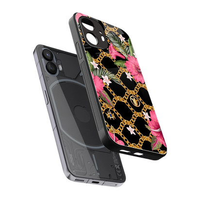 Gilded Petals sleek nothing phone 2 cover with tempered glass back and TPU edges
