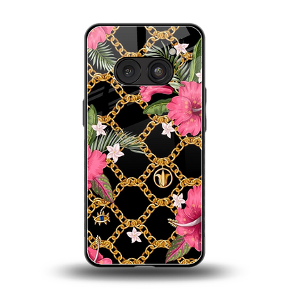 Gilded Petals back phone cover | glass case for nothing phone 2a plus